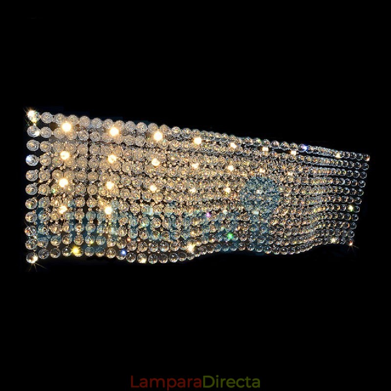 Lámpara de araña contemporánea moderna con montaje empotrado, lámpara colgante con forma de gota de lluvia de cristal