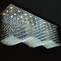 Lámpara de araña contemporánea moderna con montaje empotrado, lámpara colgante con forma de gota de lluvia de cristal