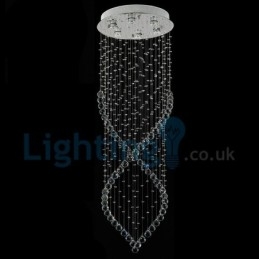 Lámpara de araña contemporánea moderna con montaje empotrado, lámpara colgante con forma de gota de lluvia de cristal