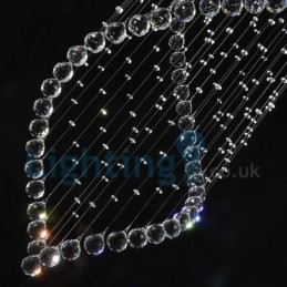 Lámpara de araña contemporánea moderna con montaje empotrado, lámpara colgante con forma de gota de lluvia de cristal