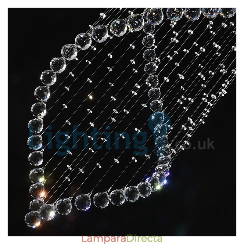 Lámpara de araña contemporánea moderna con montaje empotrado, lámpara colgante con forma de gota de lluvia de cristal