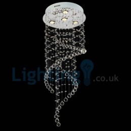 Lámpara de araña contemporánea moderna con montaje empotrado, lámpara colgante con forma de gota de lluvia de cristal