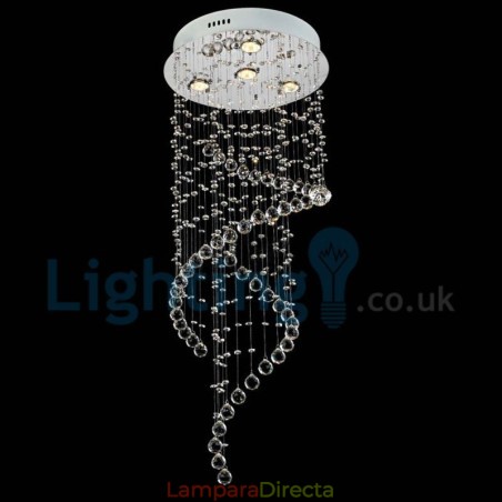 Lámpara de araña contemporánea moderna con montaje empotrado, lámpara colgante con forma de gota de lluvia de cristal Lámpara de araña contemporánea moderna con montaje empotrado, lámpara colgante con forma de gota de lluvia de cristal
