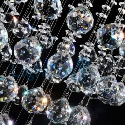 Lámpara de araña contemporánea moderna con montaje empotrado, lámpara colgante con forma de gota de lluvia de cristal