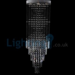 Lámpara de araña contemporánea moderna con montaje empotrado, lámpara colgante con forma de gota de lluvia de cristal