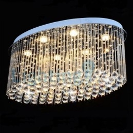 Lámpara de araña contemporánea moderna con montaje empotrado, lámpara colgante con forma de gota de lluvia de cristal