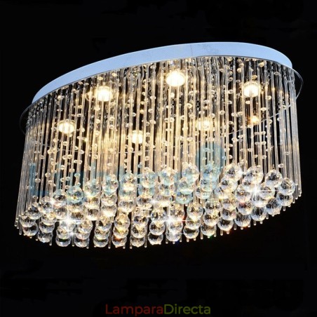 Lámpara de araña contemporánea moderna con montaje empotrado, lámpara colgante con forma de gota de lluvia de cristal Lámpara de araña contemporánea moderna con montaje empotrado, lámpara colgante con forma de gota de lluvia de cristal