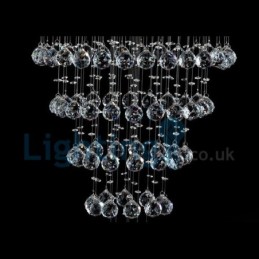 Lámpara de araña contemporánea moderna con montaje empotrado, lámpara colgante con forma de gota de lluvia de cristal