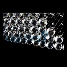 Lámpara de araña contemporánea moderna con montaje empotrado, lámpara colgante con forma de gota de lluvia de cristal