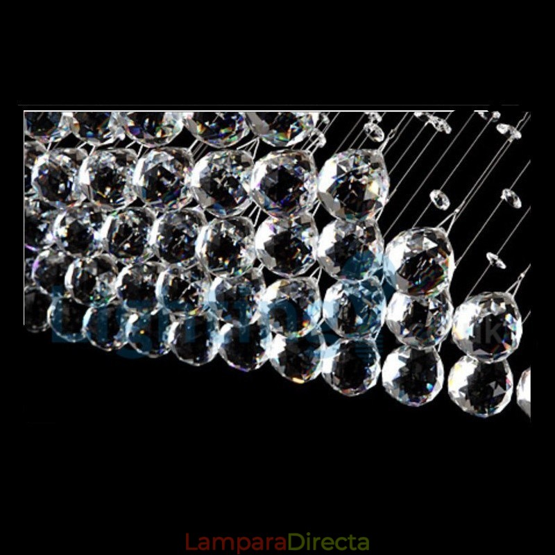 Lámpara de araña contemporánea moderna con montaje empotrado, lámpara colgante con forma de gota de lluvia de cristal
