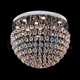 Lámpara de araña contemporánea moderna con montaje empotrado, lámpara colgante con forma de gota de lluvia de cristal