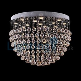 Lámpara de araña contemporánea moderna con montaje empotrado, lámpara colgante con forma de gota de lluvia de cristal