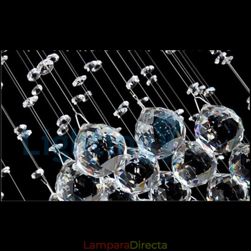 Lámpara de araña contemporánea moderna con montaje empotrado, lámpara colgante con forma de gota de lluvia de cristal