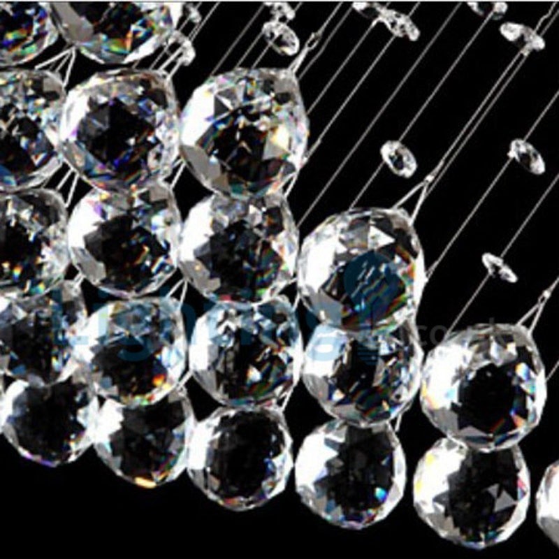 Lámpara de araña contemporánea moderna con montaje empotrado, lámpara colgante con forma de gota de lluvia de cristal