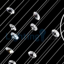 Lámpara de araña contemporánea moderna con montaje empotrado, lámpara colgante con forma de gota de lluvia de cristal