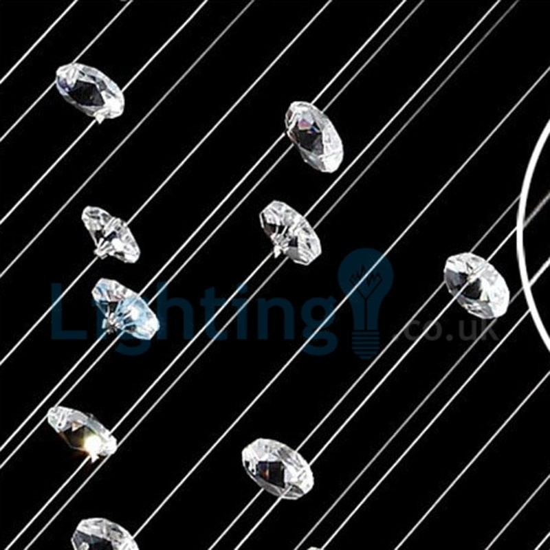 Lámpara de araña contemporánea moderna con montaje empotrado, lámpara colgante con forma de gota de lluvia de cristal