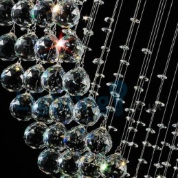 Lámpara de araña contemporánea moderna con montaje empotrado, lámpara colgante con forma de gota de lluvia de cristal