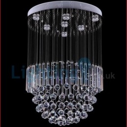 Lámpara de araña contemporánea moderna con montaje empotrado, lámpara colgante con forma de gota de lluvia de cristal