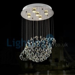 Lámpara de araña contemporánea moderna con montaje empotrado, lámpara colgante con forma de gota de lluvia de cristal