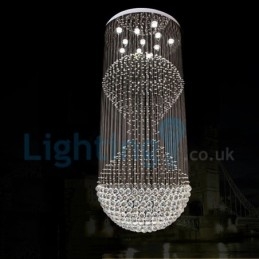 Lámpara de araña contemporánea moderna con montaje empotrado, lámpara colgante con forma de gota de lluvia de cristal
