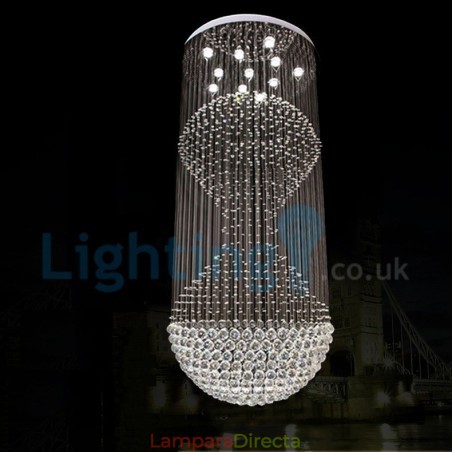 Lámpara de araña contemporánea moderna con montaje empotrado, lámpara colgante con forma de gota de lluvia de cristal Lámpara de araña contemporánea moderna con montaje empotrado, lámpara colgante con forma de gota de lluvia de cristal