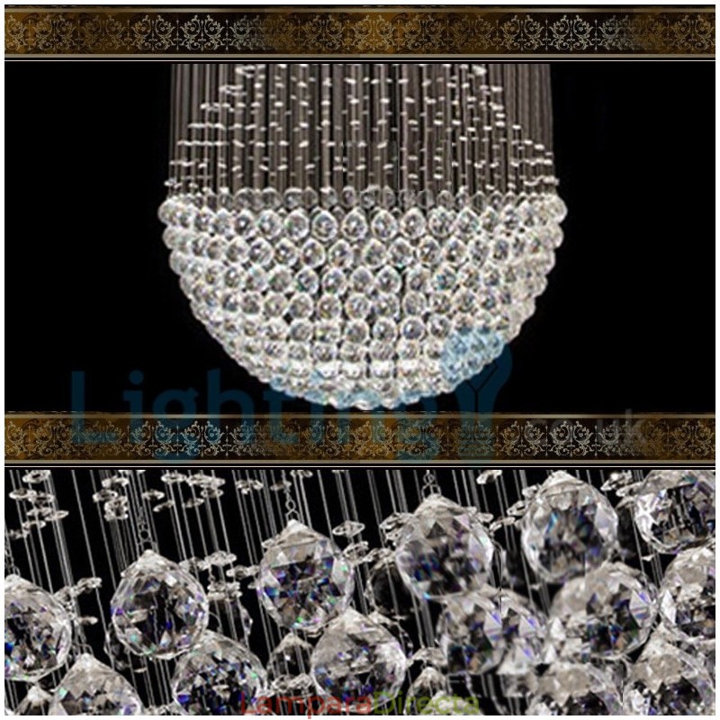 Lámpara de araña contemporánea moderna con montaje empotrado, lámpara colgante con forma de gota de lluvia de cristal