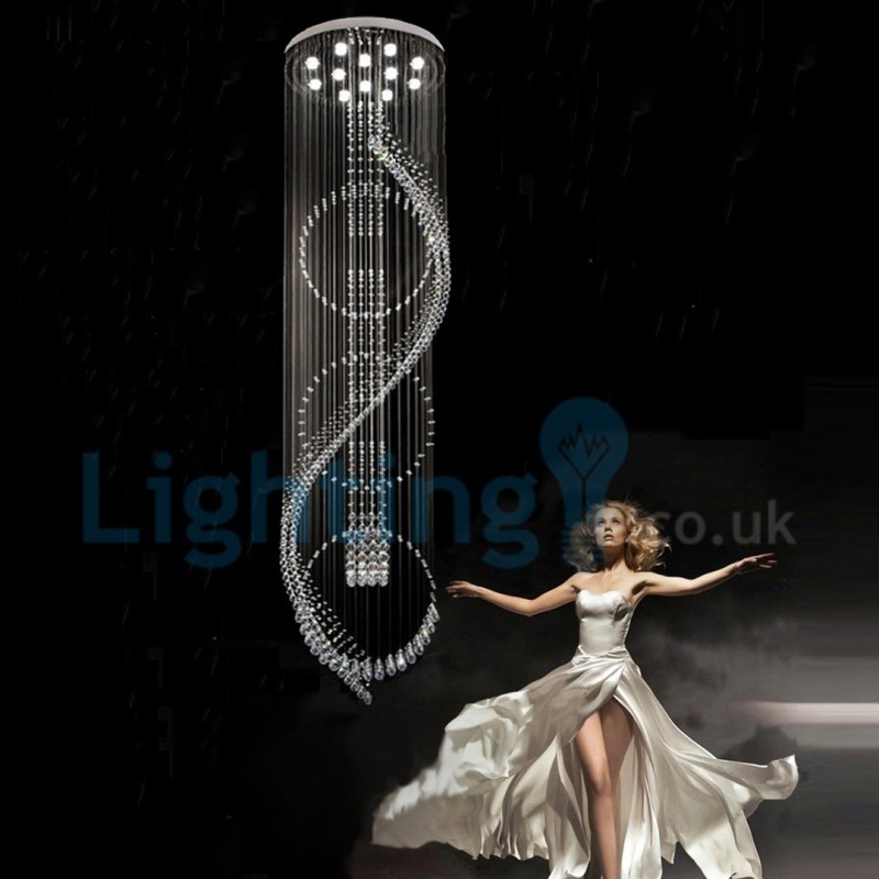 Lámpara de araña contemporánea moderna con montaje empotrado, lámpara colgante con forma de gota de lluvia de cristal
