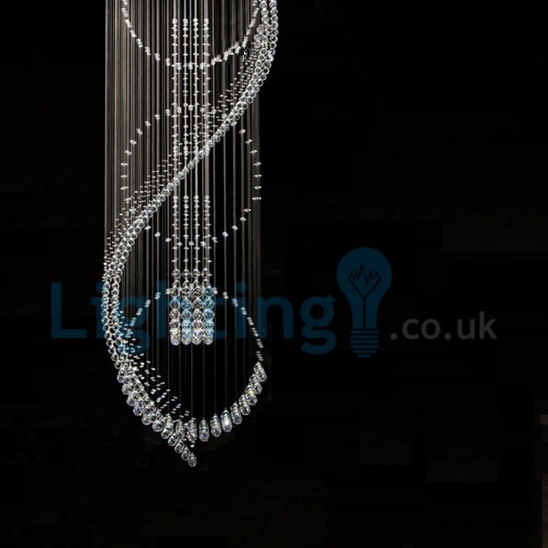 Lámpara de araña contemporánea moderna con montaje empotrado, lámpara colgante con forma de gota de lluvia de cristal