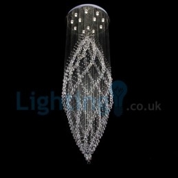 Lámpara de araña contemporánea moderna con montaje empotrado, lámpara colgante con forma de gota de lluvia de cristal