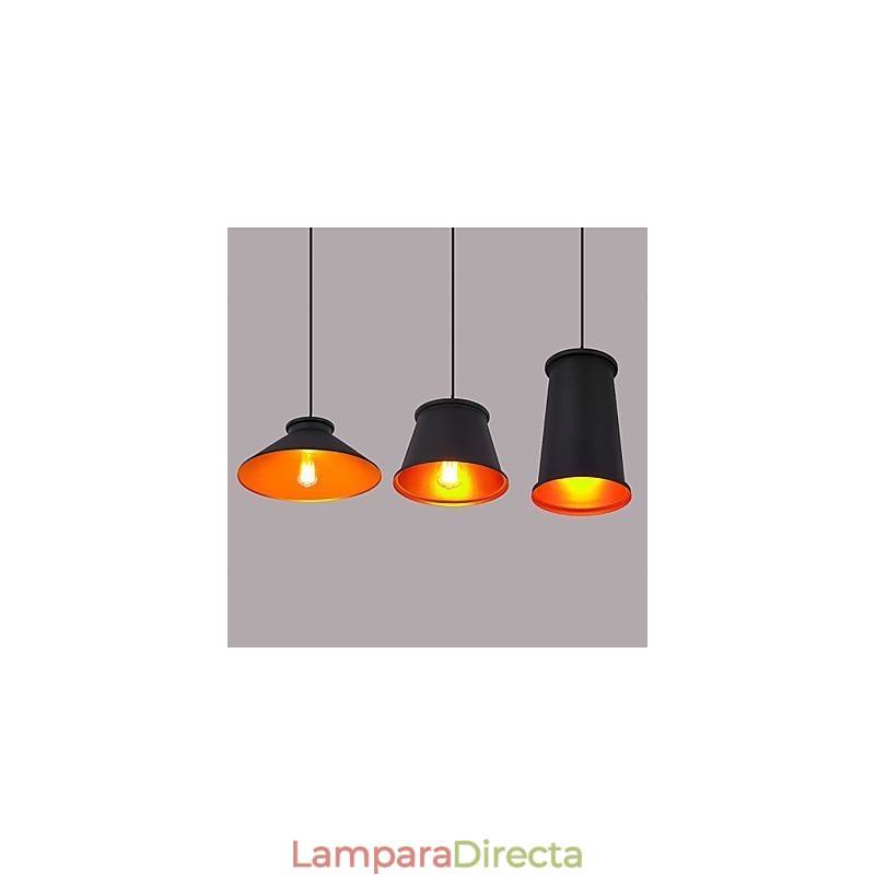Lámpara colgante de metal de 3 luces, estilo mini, moderna y contemporánea