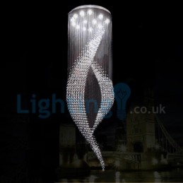 Lámpara colgante empotrada moderna y contemporánea con forma de gota de lluvia de cristal