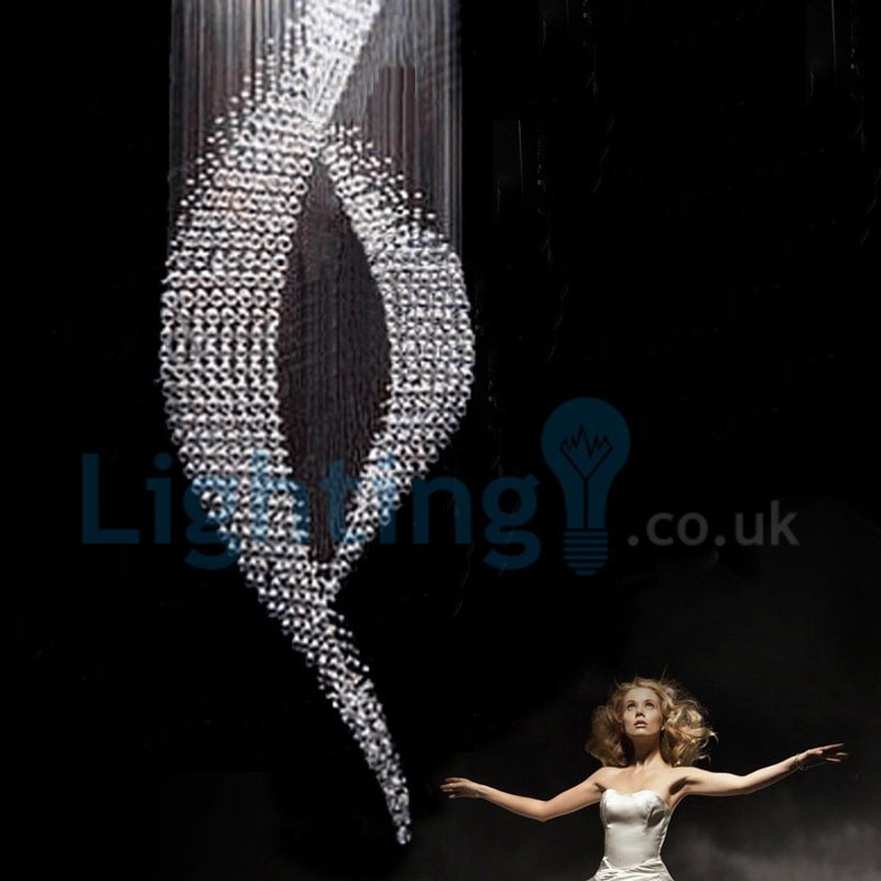 Lámpara colgante empotrada moderna y contemporánea con forma de gota de lluvia de cristal