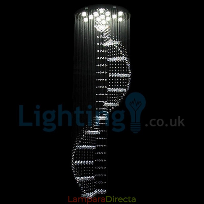 Lámpara de araña contemporánea moderna con montaje empotrado, lámpara colgante con forma de gota de lluvia de cristal