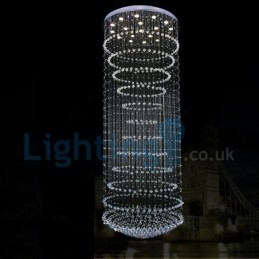 Lámpara de araña contemporánea moderna con montaje empotrado, lámpara colgante con forma de gota de lluvia de cristal