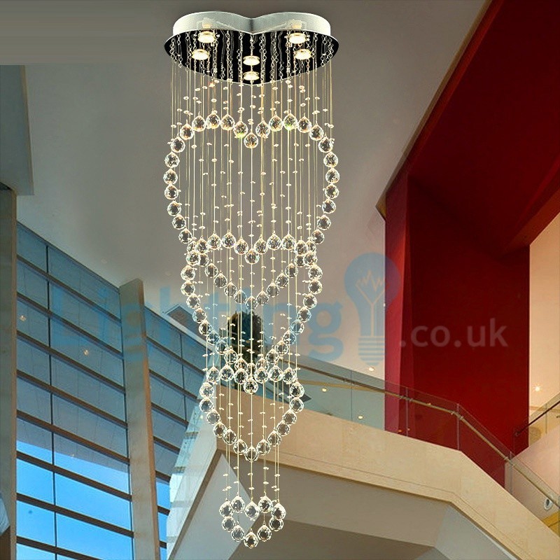 Lámpara de araña contemporánea moderna con montaje empotrado, lámpara colgante con forma de gota de lluvia de cristal