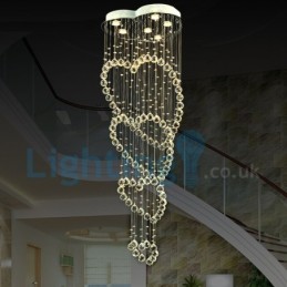 Lámpara de araña contemporánea moderna con montaje empotrado, lámpara colgante con forma de gota de lluvia de cristal