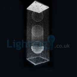 Lámpara de araña contemporánea moderna con montaje empotrado, lámpara colgante con forma de gota de lluvia de cristal