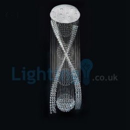 Lámpara de araña contemporánea moderna con montaje empotrado, lámpara colgante con forma de gota de lluvia de cristal