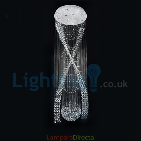 Lámpara de araña contemporánea moderna con montaje empotrado, lámpara colgante con forma de gota de lluvia de cristal Lámpara de araña contemporánea moderna con montaje empotrado, lámpara colgante con forma de gota de lluvia de cristal