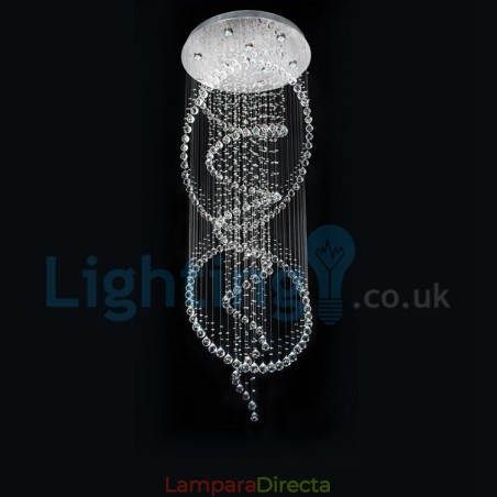 Lámpara de araña contemporánea moderna con montaje empotrado, lámpara colgante con forma de gota de lluvia de cristal Lámpara de araña contemporánea moderna con montaje empotrado, lámpara colgante con forma de gota de lluvia de cristal