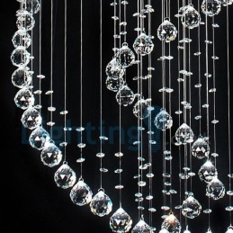 Lámpara de araña contemporánea moderna con montaje empotrado, lámpara colgante con forma de gota de lluvia de cristal
