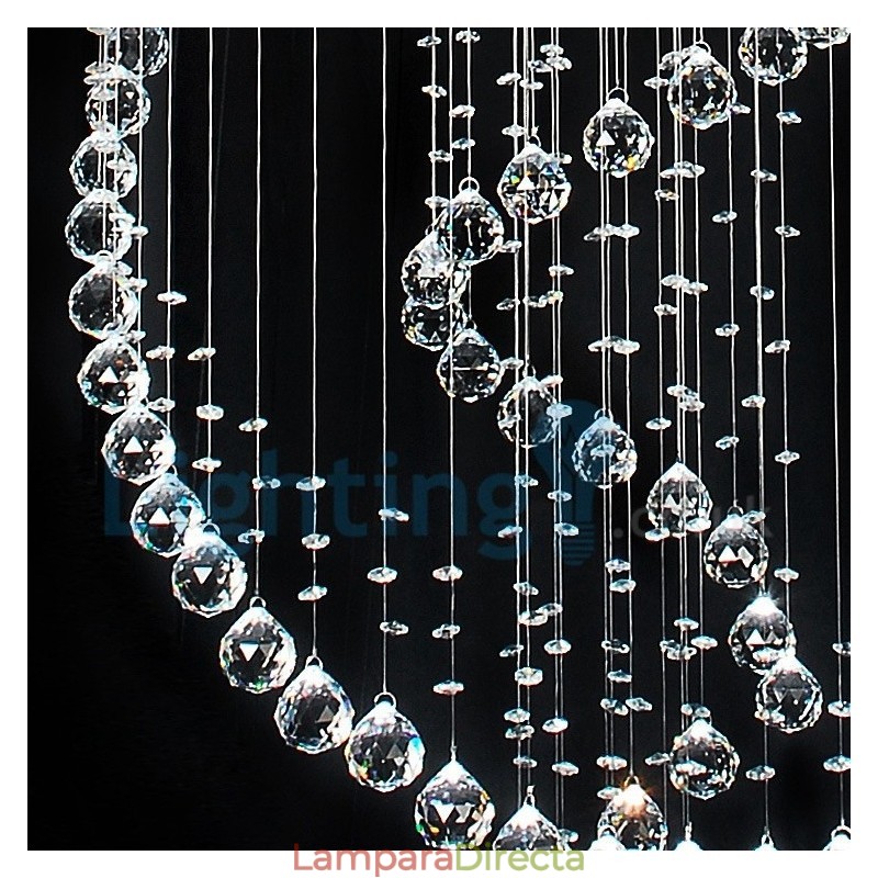 Lámpara de araña contemporánea moderna con montaje empotrado, lámpara colgante con forma de gota de lluvia de cristal