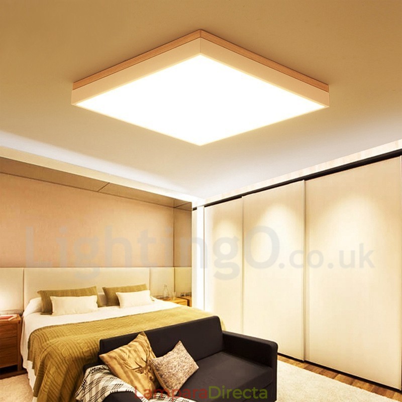 Lámpara de techo de madera maciza ultrafina cuadrada sencilla y moderna