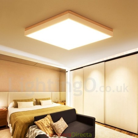 Lámpara de techo de madera maciza ultrafina cuadrada sencilla y moderna Lámpara de techo de madera maciza ultrafina cuadrada sencilla y moderna