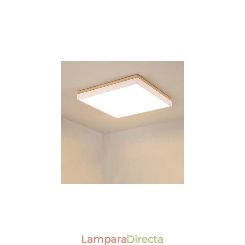 Lámpara de techo de madera maciza ultrafina cuadrada sencilla y moderna