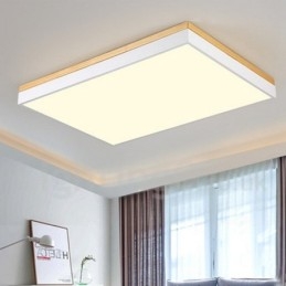 Lámpara de techo nórdica rectangular ultrafina de madera maciza