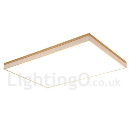 Lámpara de techo nórdica rectangular ultrafina de madera maciza