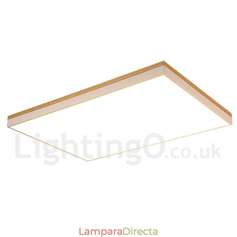 Lámpara de techo nórdica rectangular ultrafina de madera maciza