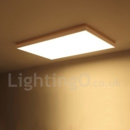 Lámpara de techo nórdica rectangular ultrafina de madera maciza