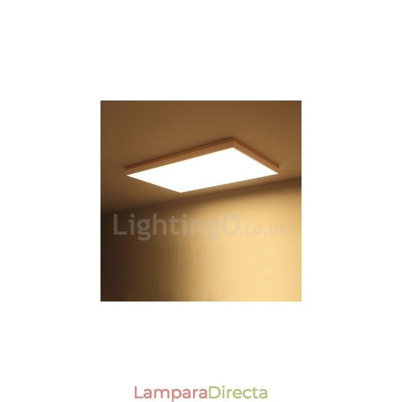 Lámpara de techo nórdica rectangular ultrafina de madera maciza